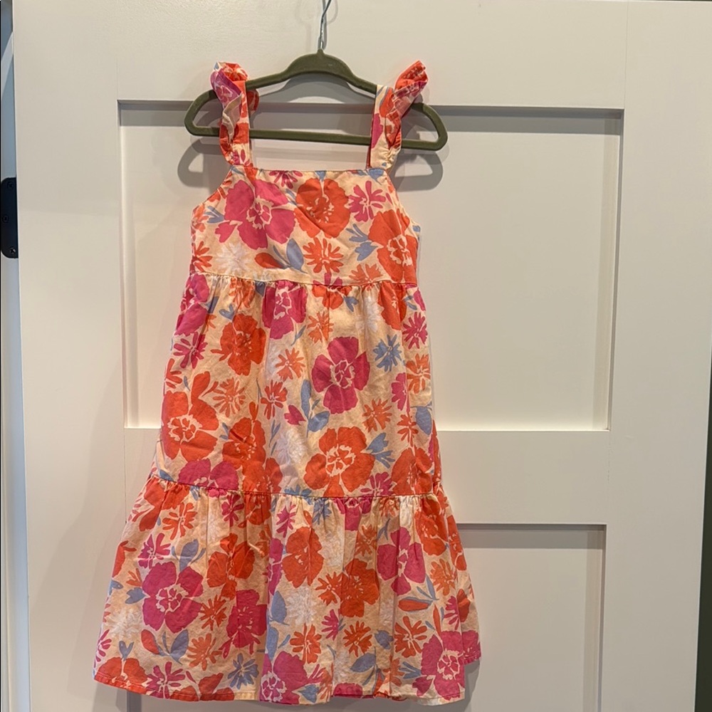 GAP Red and Orange Ruffled Tiered Sundress